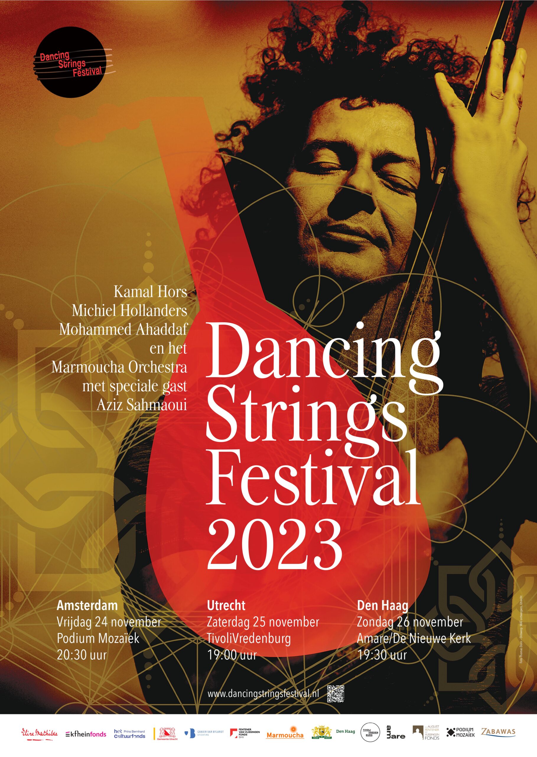 Poster van Dancing Strings Festival met Marmoucha Orchestra