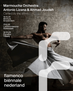 De flyer van Carried by the Wind als onderdeel van de Flamenco Biennale Nederland 2025
